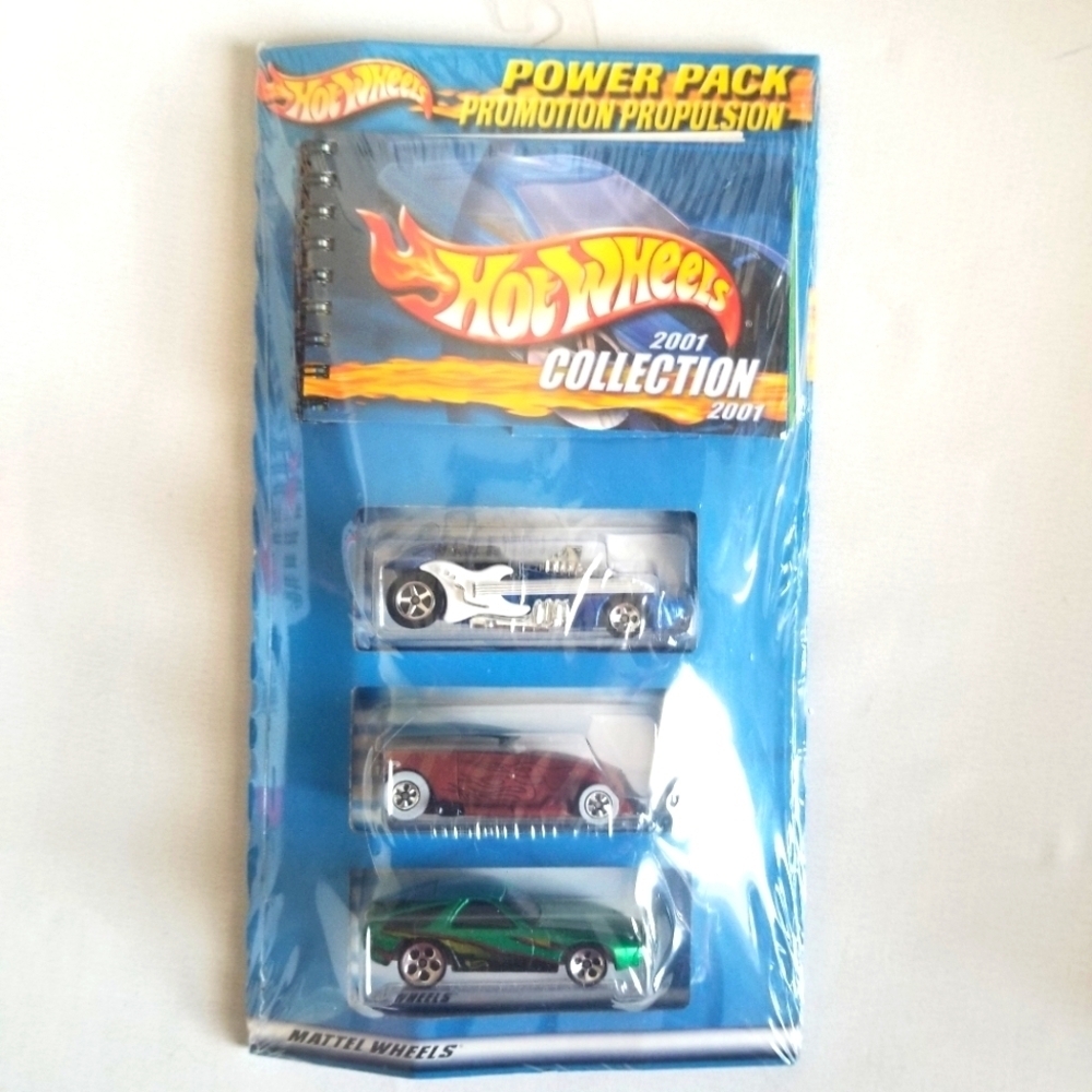 2001 3 Hot Wheel Cars Pack Plus Promo Book Twang Thang, Phaeton Rat Rod,Porsche
